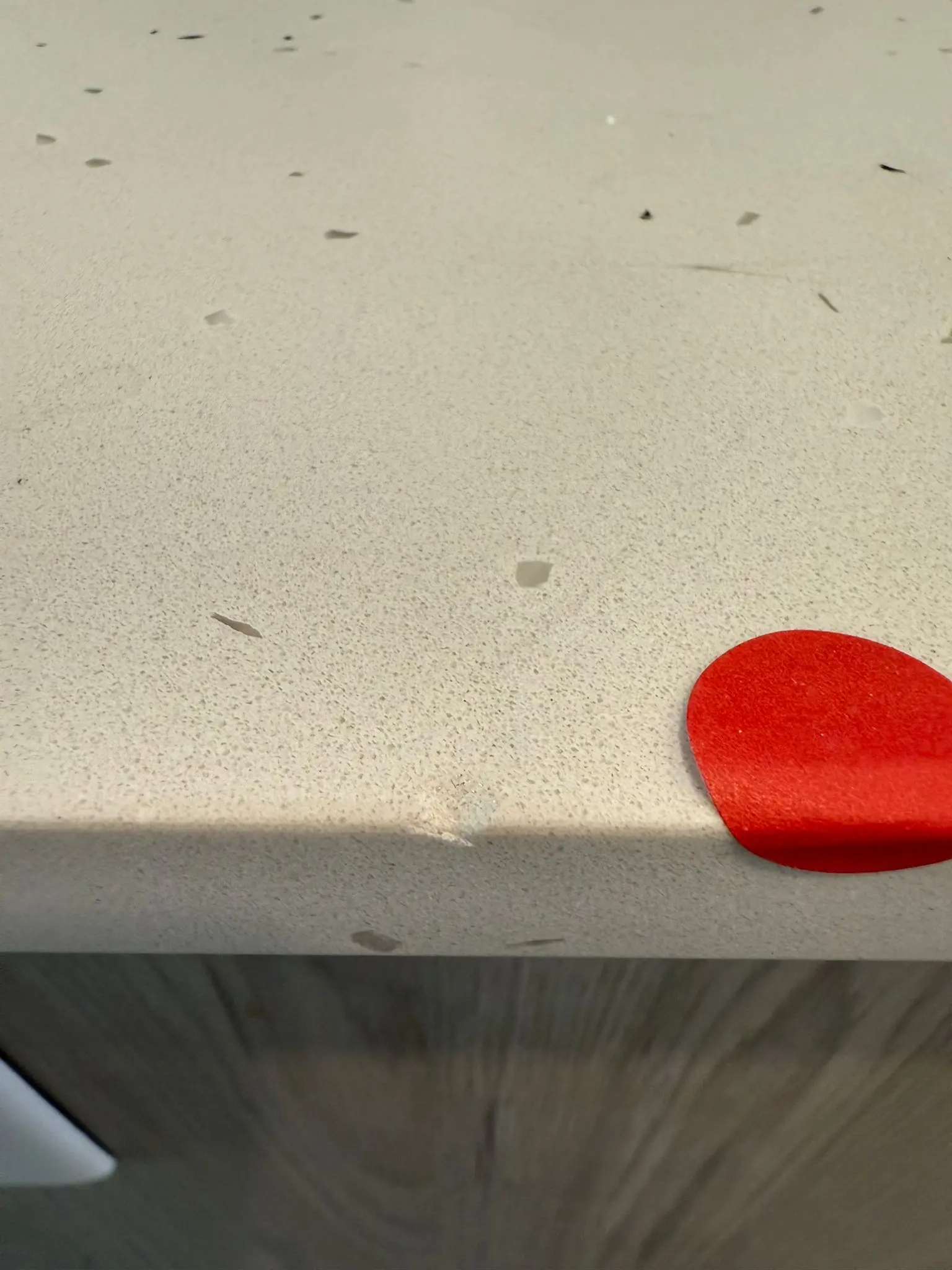 Marble floor crack damage before repair