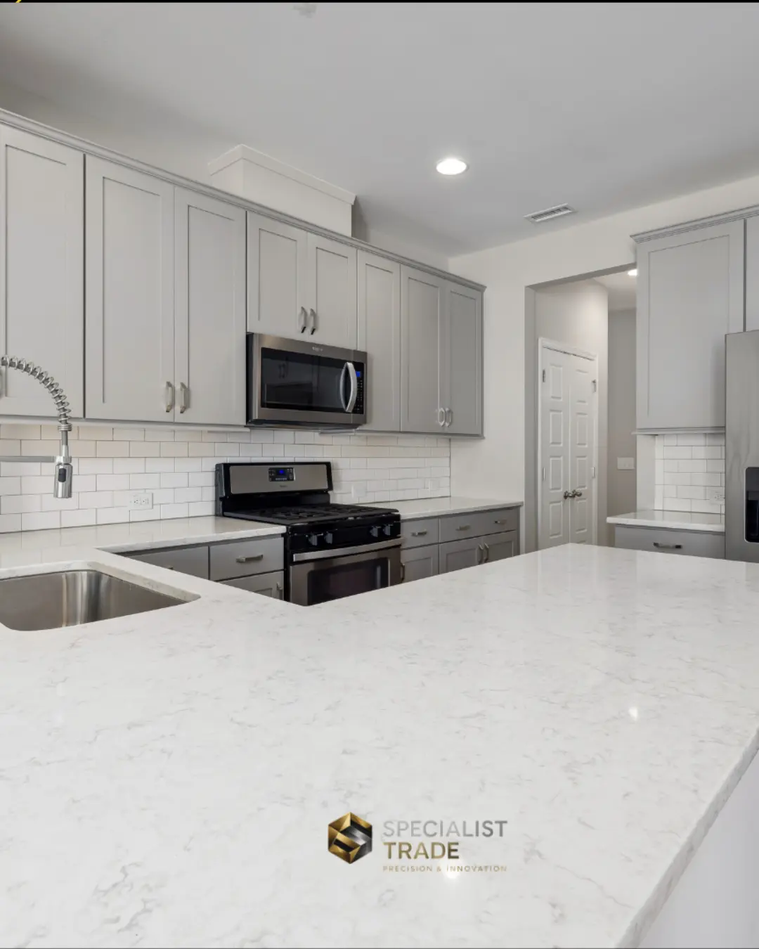 High quality marble restoration process close up